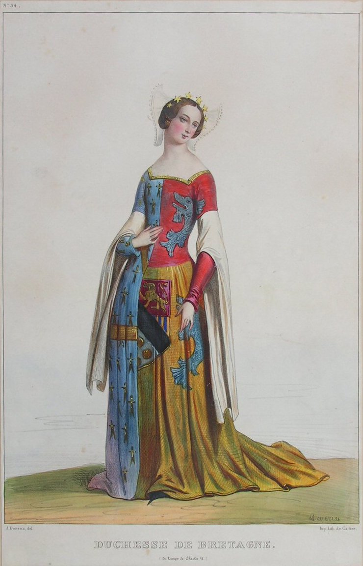 Lithograph - No. 54 Duchesse de Bretagne. du temps du Charles VI - De